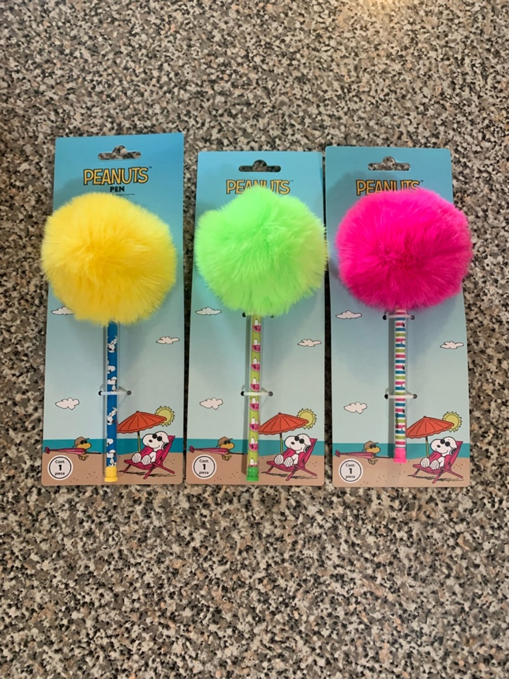 Peanuts Pom-Pom Pen Your Choice: Yellow, Green or Hot Pink